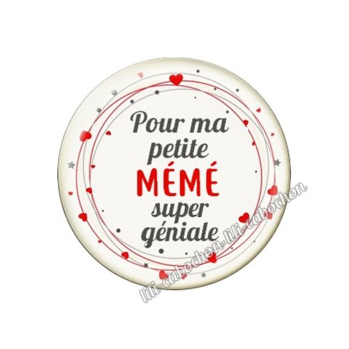 Cabochon résine a coller 25 mm mémé mi131