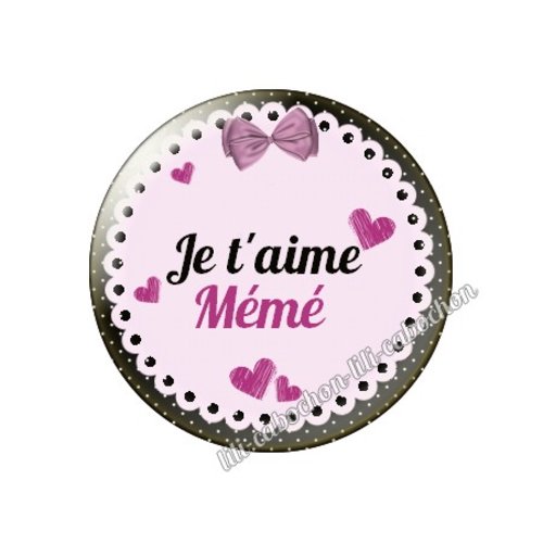 Cabochon résine a coller 25 mm mémé mi74