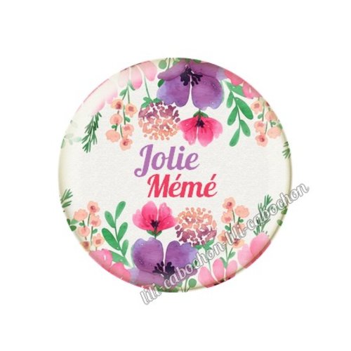 Cabochon résine a coller 25 mm mémé mi85