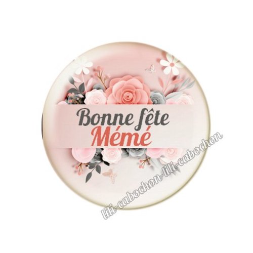 Cabochon résine a coller 25 mm mémé mi88