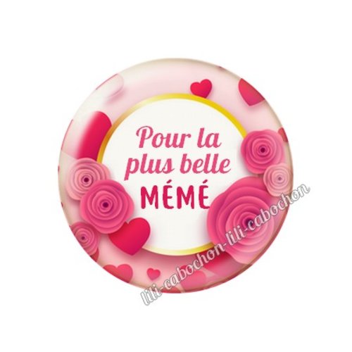 Cabochon résine a coller 25 mm mémé mi101