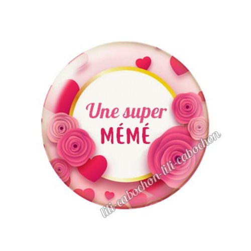 Cabochon résine a coller 25 mm mémé mi106