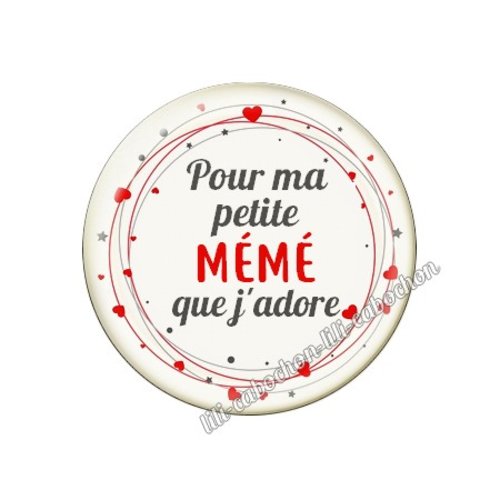 Cabochon résine a coller 25 mm mémé mi130