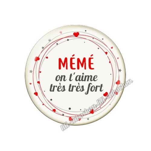 Cabochon résine a coller 25 mm mémé mi132