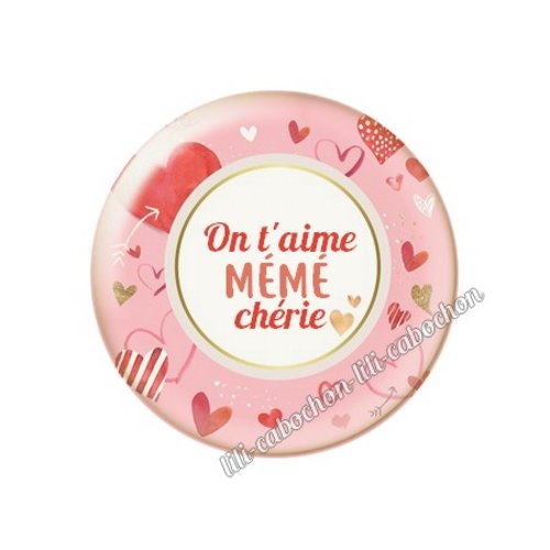 Cabochon résine a coller 25 mm mémé mi133