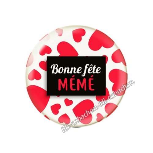Cabochon résine a coller 25 mm mémé mi136