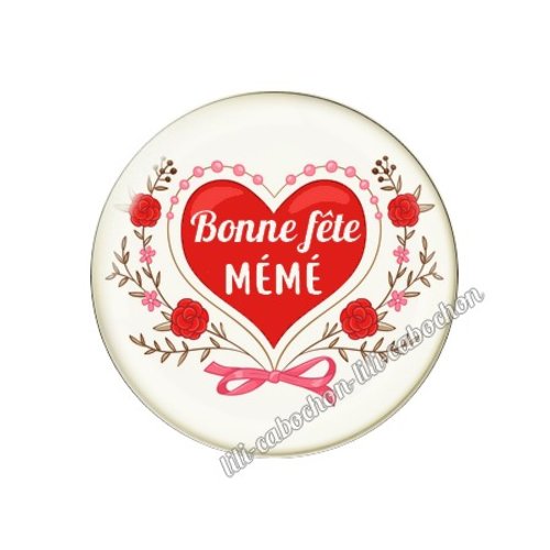 Cabochon résine a coller 25 mm mémé mi137