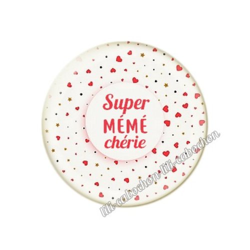 Cabochon résine a coller 25 mm mémé mi139