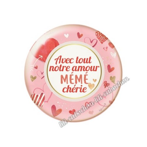 Cabochon résine a coller 25 mm mémé mi140