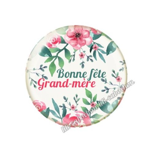 Cabochon résine a coller 25 mm grand-mère mi144