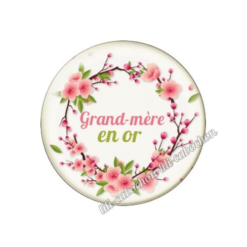 Cabochon résine a coller 25 mm grand-mère mi145