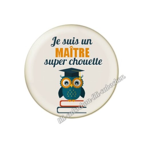 Cabochon résine a coller 25 mm texte maître mai72