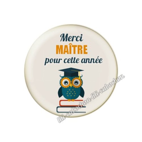 Cabochon résine a coller 25 mm texte maître mai74