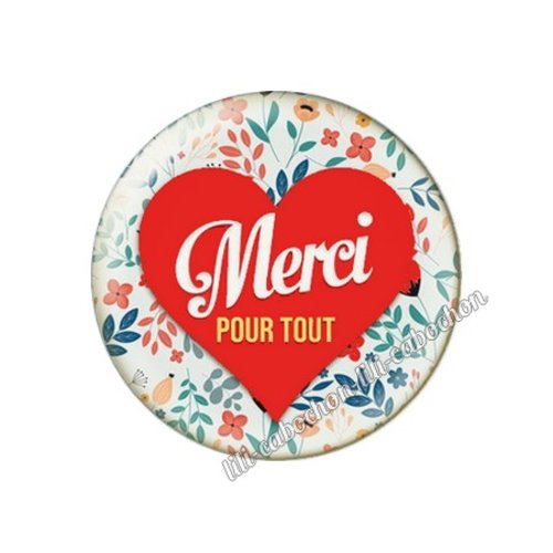 Cabochon résine a coller 25 mm merci héros soignant inf6