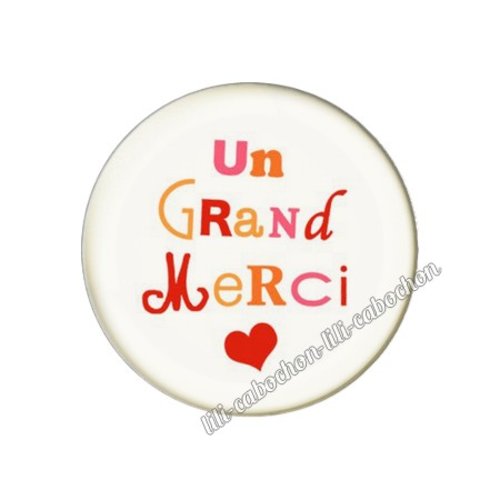 Cabochon résine a coller 25 mm merci héros soignant inf12