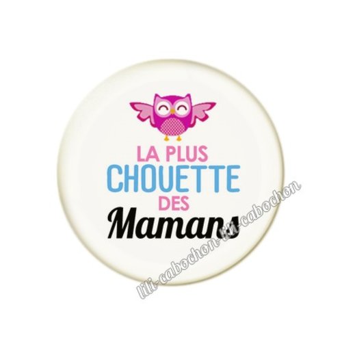 Cabochon résine a coller 25 mm texte maman fm2