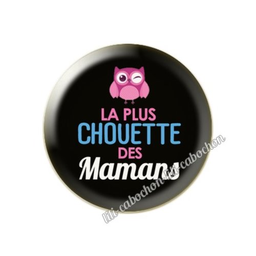 Cabochon résine a coller 25 mm texte maman fm3