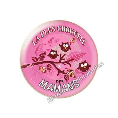 Cabochon résine a coller 25 mm texte maman fm4