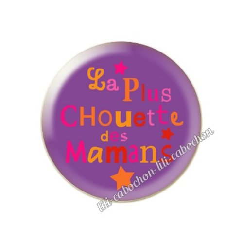 Cabochon résine a coller 25 mm texte maman fm6