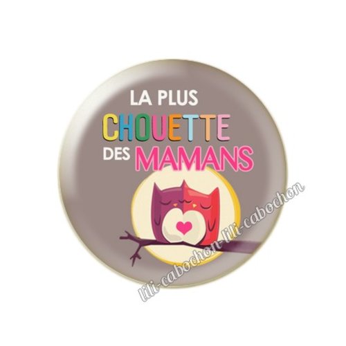 Cabochon résine a coller 25 mm texte maman fm9