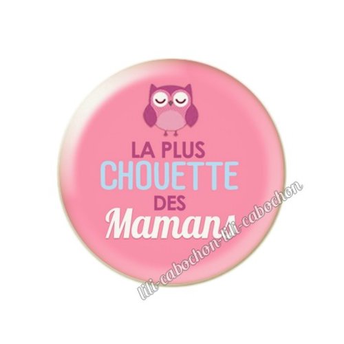 Cabochon résine a coller 25 mm texte maman fm11