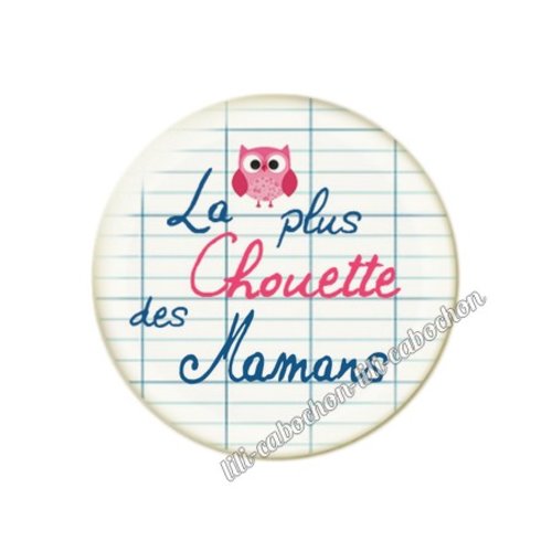 Cabochon résine a coller 25 mm texte maman fm12