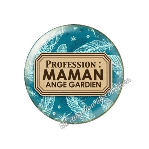 Cabochon résine a coller 25 mm texte maman fm25