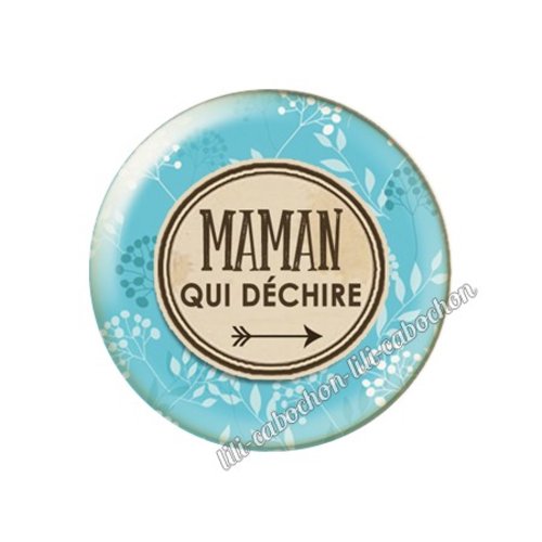 Cabochon résine a coller 25 mm maman fm75