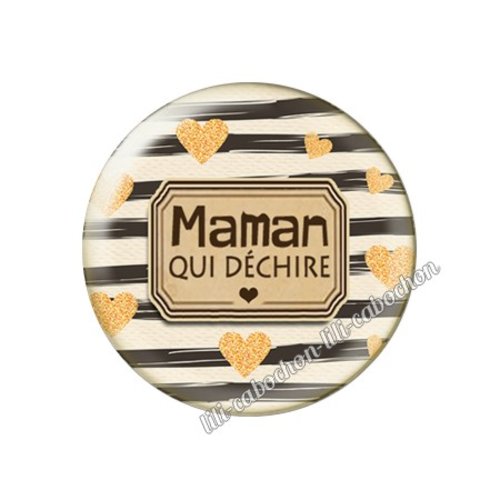 Cabochon résine a coller 25 mm maman fm77