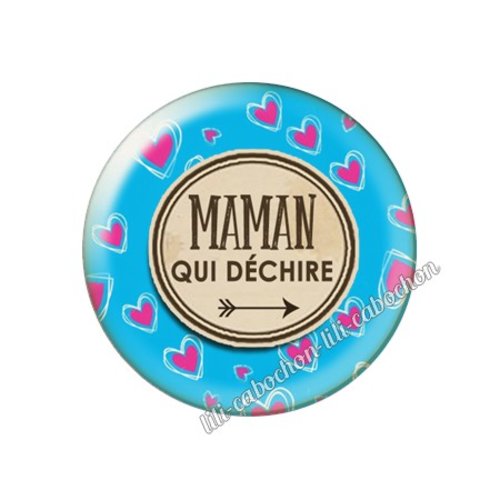 Cabochon résine a coller 25 mm maman fm78