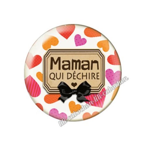 Cabochon résine a coller 25 mm maman fm79