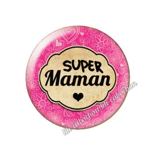 Cabochon résine a coller 25 mm maman fm81