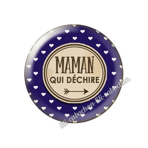 Cabochon résine a coller 25 mm maman fm82