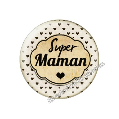 Cabochon résine a coller 25 mm maman fm83