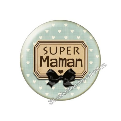 Cabochon résine a coller 25 mm maman fm84