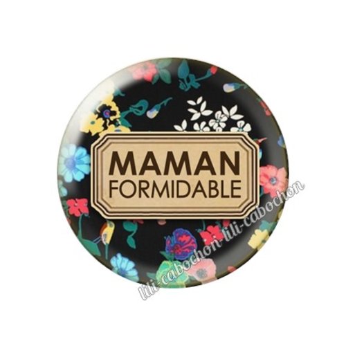 Cabochon résine a coller 25 mm maman fm87