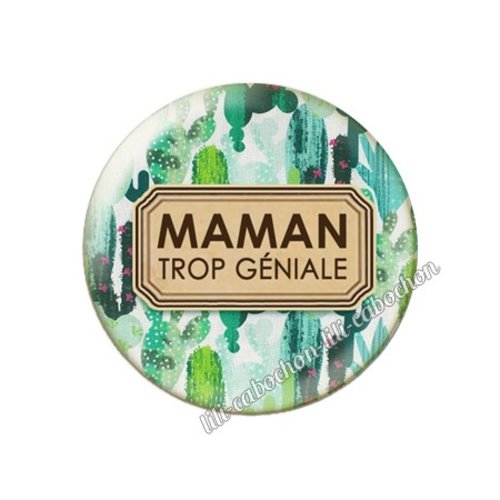 Cabochon résine a coller 25 mm maman fm88