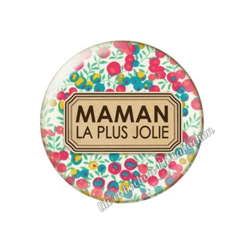 Cabochon résine a coller 25 mm maman fm89