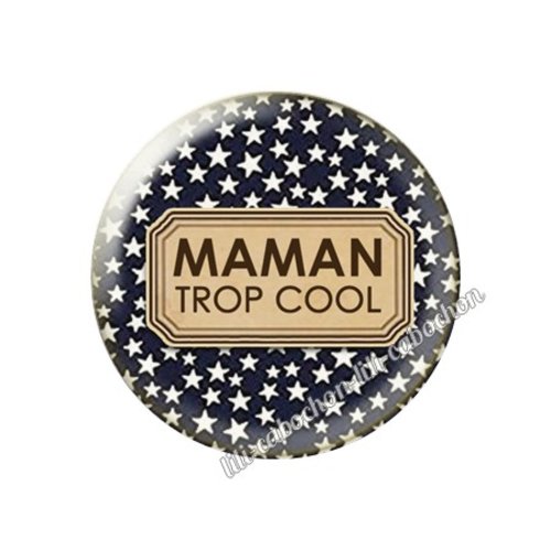 Cabochon résine a coller 25 mm maman fm91