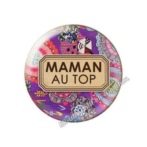 Cabochon résine a coller 25 mm maman fm95