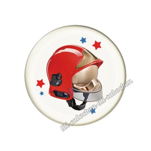 Cabochon résine a coller 25 mm pompier fm101