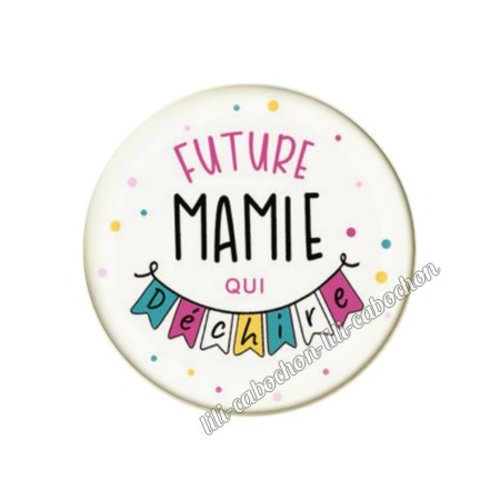 Cabochon résine a coller 25 mm future mamie fm111