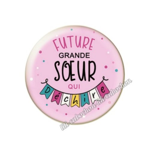 Cabochon résine a coller 25 mm future soeur fm113