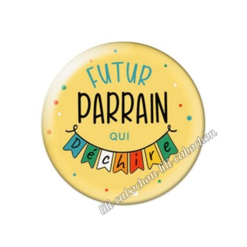 Cabochon résine a coller 25 mm futur parrain fm118