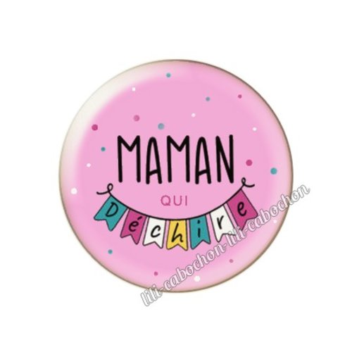 Cabochon résine a coller 25 mm maman fm119