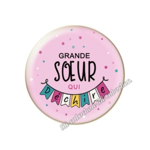 Cabochon résine a coller 25 mm soeur fm125