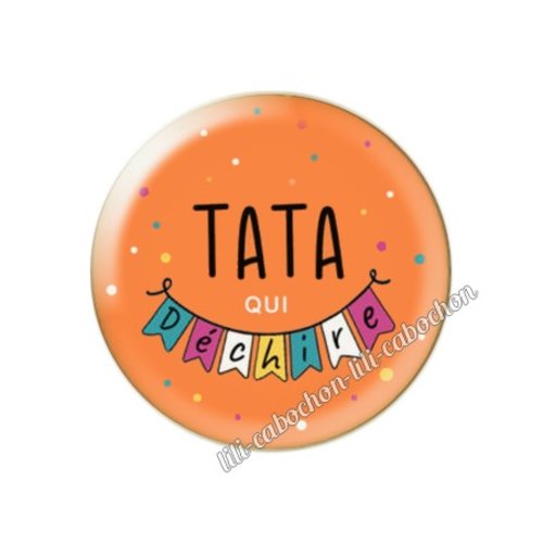 Cabochon résine a coller 25 mm tata fm127