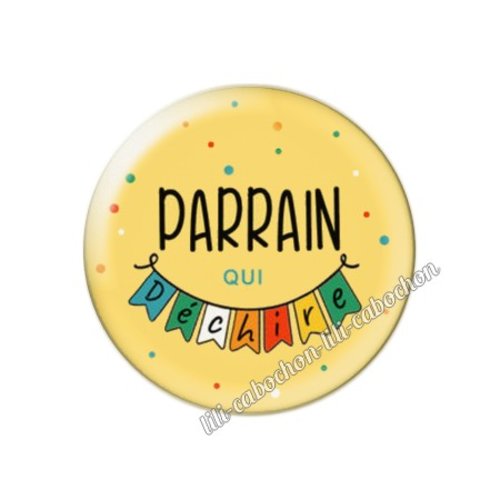 Cabochon résine a coller 25 mm parrain fm128