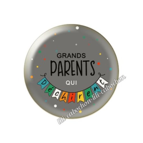 Cabochon résine a coller 25 mm grands parents fm129