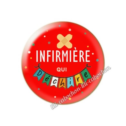 Cabochon résine a coller 25 mm infirmière fm132